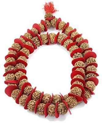 Shiva Tears Kantha 5 Mukhi Big Nepali Rudraksh Beads Mala for Wearing and Worship Wood Necklace