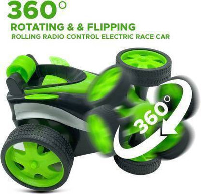 AVIKA Tumbling Stunt Dump Truck 360 Degree Rotating Remote Control Toy (Multicolor)(Multicolor, Green, Black)