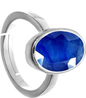 Chopra Gems Blue Sapphire/Neelam Gemstone Panchdhatu Adjustable Ring for Women & Men Brass Silver Plated Ring