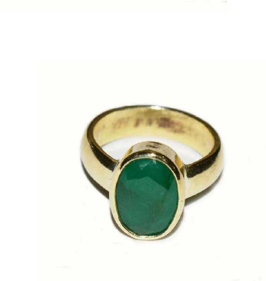Chopra Gems Emerald Panna Panchdhatu Rashi Ratan Ring for Astrological Purpose Lab Certified Brass Emerald Gold Plated Ring