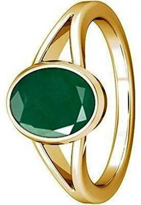 Chopra Gems Certified Emerald Panna Panchdhatu Rashi Ratan Ring for Astrological Purpose Brass Emerald Gold Plated Ring