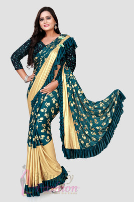 3Buddy Fashion Self Design Bollywood Silk Blend Saree(Light Blue)