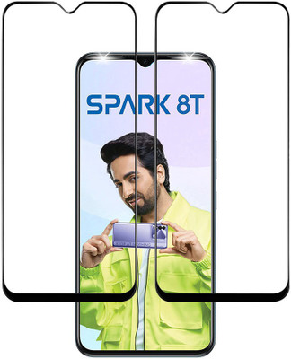 KARTRAY Edge To Edge Tempered Glass for Tecno Spark 8T(Pack of 2)