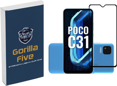 GORILLA FIVE Tempered Glass Guard for :POCO C31-(Pack of 1)