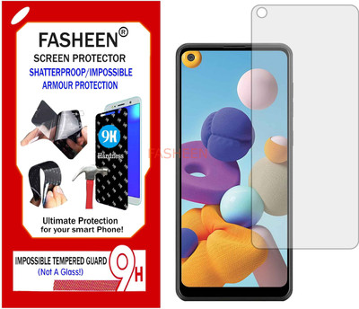 Fasheen Tempered Glass Guard for SAMSUNG GALAXY A21 (Flexible Shatterproof)(Pack of 1)