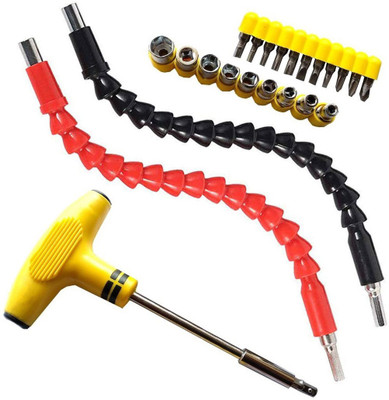 DUMDAAR Multi Size Socket 22pc Socket set and 2pc Flexible Shaft bit (Pack of 3) Combination Screwdriver Set(Pack of 24)