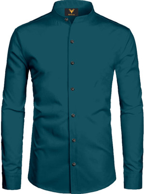 NIVICK Men Solid Formal Dark Blue Shirt