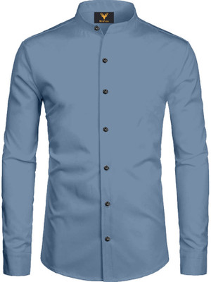 NIVICK Men Solid Formal Grey Shirt