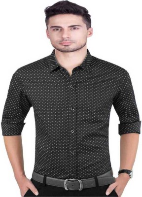 BOUGHT FIRST Men Printed Casual Black Shirt