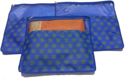 PRETTY KRAFTS F1287_Blue3 PrettyKrafts Saree Cover Set of 3 Designer Prints with transparent window_Blue 1287(Blue)
