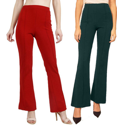 YOZO Regular Fit Women Red, Green Trousers