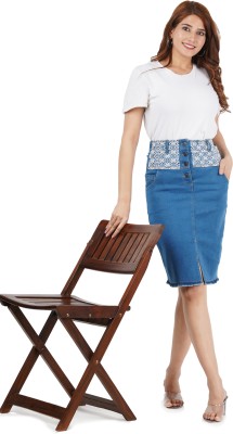 GUPTA ENTERPRISES Embroidered Women Pencil Blue Skirt