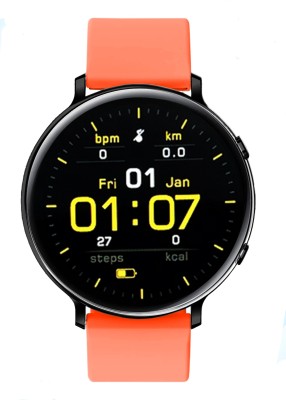 Time Up New Launch With Mic.& Speaker,BT Call,Music,Pedometer ,Heart & Sleep Monitor Smartwatch(Orange Strap, Free Size)