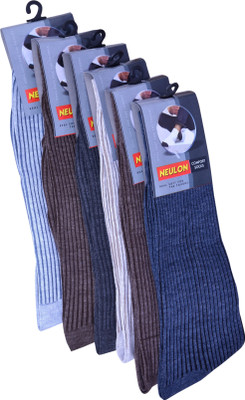 YIMK Men Striped Mid-Calf/Crew(Pack of 6)