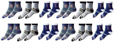 YIMK Men Striped Ankle Length(Pack of 12)