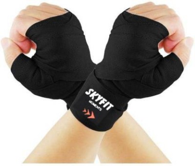 SKYFIT HAND WRAP GLOVES Gym & Fitness Gloves(Black)