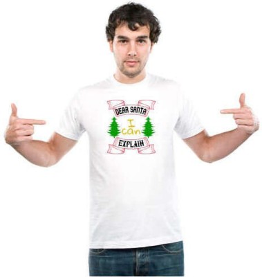 UDNAG Embroidered Men Round Neck White T-Shirt