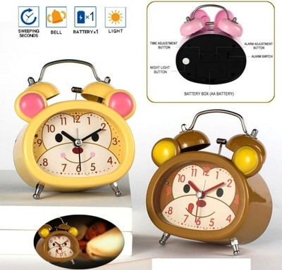WHITE POPCORN Analog Multicolor Clock