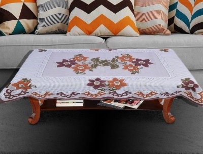 EKTA ENTERPRISES Floral 4 Seater Table Cover(White, Cotton)