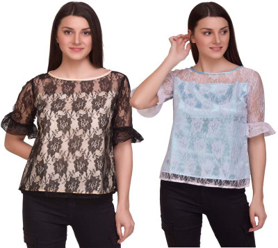 Klowvila Fashion Casual Printed Women Multicolor Top
