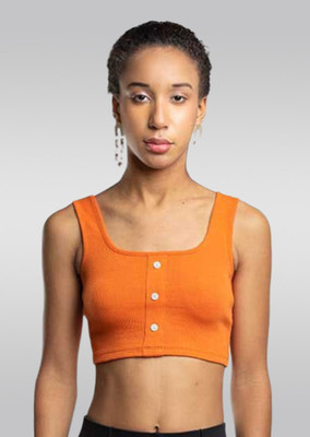 HERSHEINBOX Casual Self Design Women Orange Top