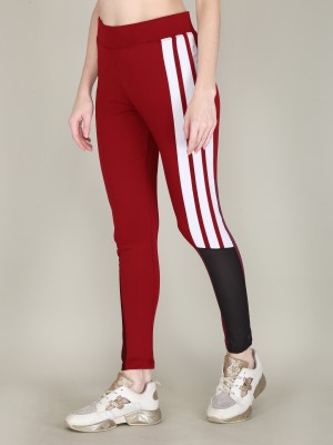 FUBAR Striped Women Red Track Pants