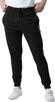 The Souled Store TSS Originals Solid, Printed Men Black Track Pants