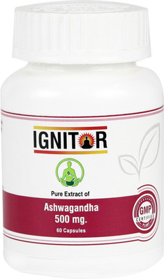 IGNITOR Aswagandha Pure extract 500 Mg Capsules (Pack of 1)(60 Capsules)