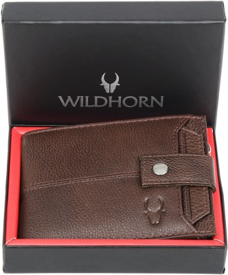 WILDHORN Men Casual Brown Genuine Leather Wallet(9 Card Slots)