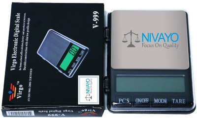 NIVAYO Electronic DIGITAL Scale,MH-999 (600 gram x 0.01 Gram) Digital Jewellery Weighing Scale, Gold & Silver ornaments Weight Measuring machine Portable Weighing Scale for homes and professionals Weighing Scale ,(Beta-11) Black Weighing Scale(Black)