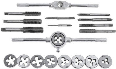 uptodatetools 20pcs Tap and Die Set, Alloy Steel Metric Standard Single Sided Bionic Wrench(Pack of 1)