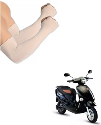 AuTO ADDiCT Cotton Arm Sleeve For Men & Women(XL, Beige)