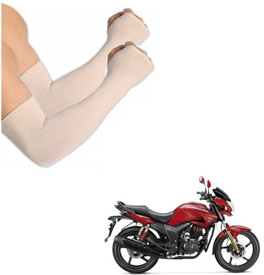 AuTO ADDiCT Cotton Arm Sleeve For Men & Women(XL, Beige)