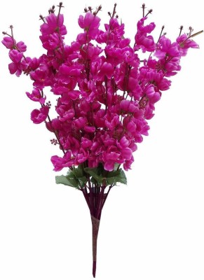Real PBR Artificial Flowers for Home Decoration Cherry Blossom Bunch (7 Branches) Purple Cherry Blossom Artificial Flower(25 inch, Pack of 1, Flower Bunch)