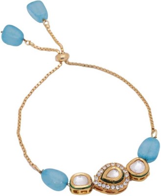 bundelagems Mother of Pearl, Crystal Diamond Gold-plated Bracelet