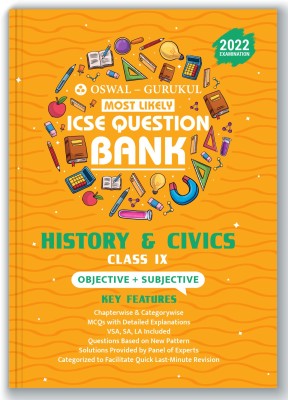 Oswal - Gurukul History & Civics Most Likely Question Bank for ICSE Class 9 Sem II Exam 2022 : Chapterwise Objective & Subjective (MCQs, VSA, SA, LA)(Paperback, Oswal - Gurukul)