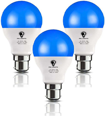 mg lights 5 W Basic Arbitrary B22 LED Bulb(Blue, Pack of 3)