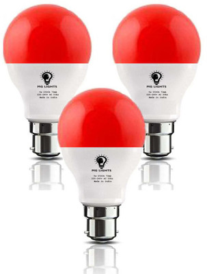 mg lights 5 W Basic Round B22 LED Bulb(Red, Pack of 3)