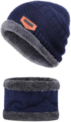 shloky Self Design Beanie Cap(Pack of 2)