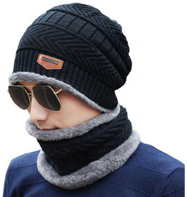 shloky Solid Beanie Cap(Pack of 2)