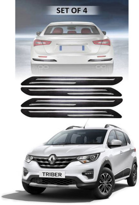 RONISH Silicone Car Door Guard(Black, Silver, Pack of 4, Renault, Universal For Car)