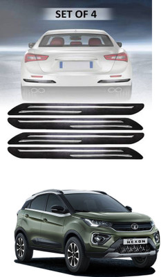 RONISH Silicone Car Door Guard(Black, Silver, Pack of 4, Tata, Nexon)