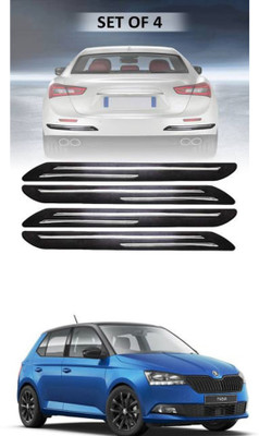 RONISH Silicone Car Door Guard(Black, Silver, Pack of 4, Skoda, Fabia)