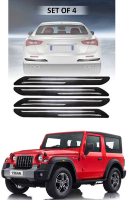 RONISH Silicone Car Door Guard(Black, Silver, Pack of 4, Mahindra, Thar)