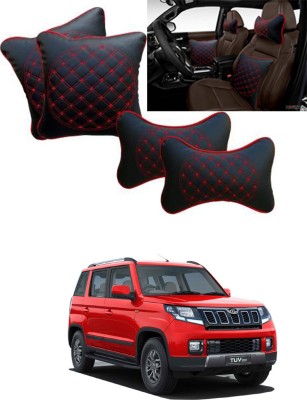 RONISH Black, Red Leatherite Car Pillow Cushion for Mahindra(Rectangular, Pack of 4)