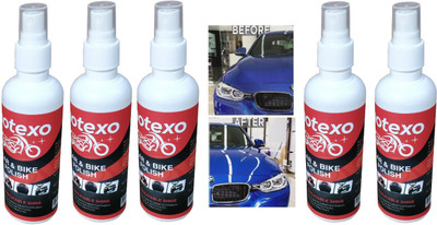MOTEXO Liquid Car Polish for Bumper, Chrome Accent, Dashboard, Exterior, Leather, Tyres, Metal Parts, Headlight(1000 ml, Pack of 5)