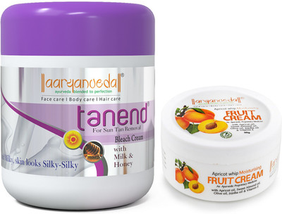 Aaryanveda Bleach Cream 450gm And Apricot Whip Moisturizing Cream, 90gm(2 Items in the set)
