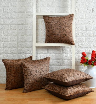 WiseHome Suede Cushions Cover(Pack of 5, 40 cm*40 cm, Brown)