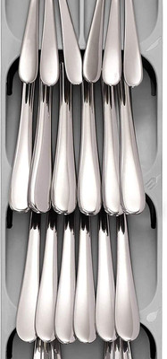 Primetan Empty Cutlery Box Drawer Case(Grey  Holds 24 Pieces)