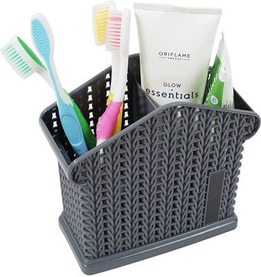WHITEIBIS Toothbrush Holder Stand for Bathroom/ Table Cutlery Stand for Kitchen Plastic Toothbrush Holder(Wall Mount)